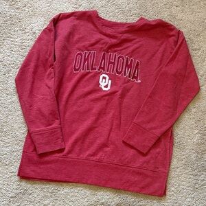Women's Red Oklahoma Unversity Pullover Sweatshirt